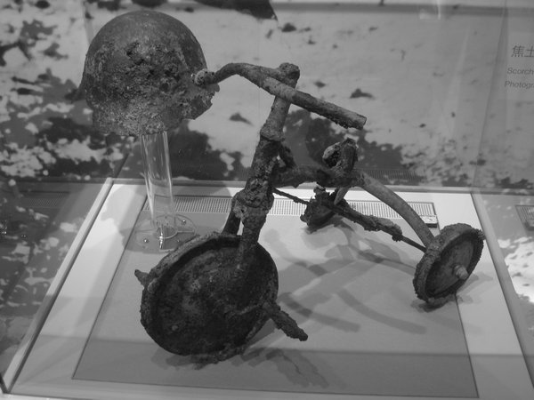9. A child's tricycle from the Hiroshima atomic bomb