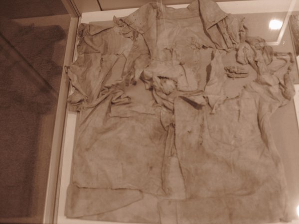 24. Some burnt clothing from a victim of the Hiroshima Atomic bomb