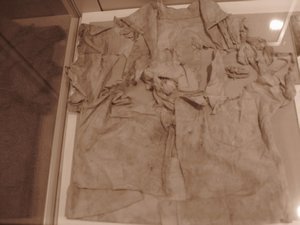 24. Some burnt clothing from a victim of the Hiroshima Atomic bomb