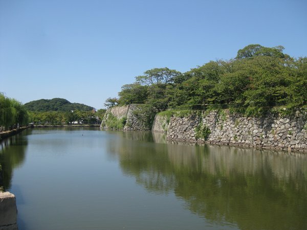 1. The moat surrounding Himeji Castle