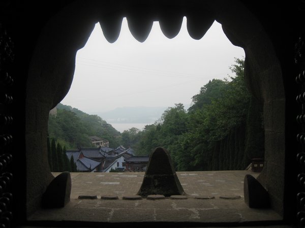 41. Looking out of the entrance to the Ghost Palace to the Yangtze River, Fengdu