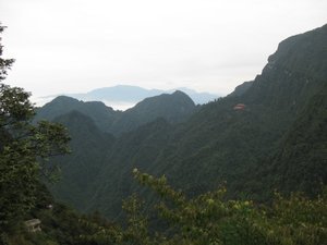 28. Magic Peak Monastery in the distance, Emei Shan