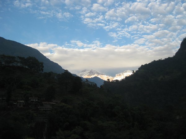 3. First view of the Himalayas on Day 1, The Annapurna Circuit