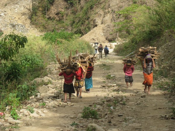 7. Children carrying firewood, Day 2, The Annapurna Circuit
