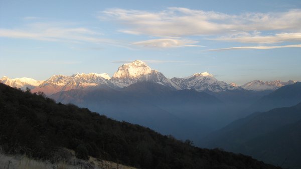 154. The early morning sun shines on the face of 8167m Dhaulagiri I, Day 10, The Annapurna Circuit
