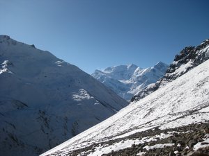 94. The snowfields and Annapurna Range between high camp and Thorung La pass, Day 6, The Annapurna Circuit
