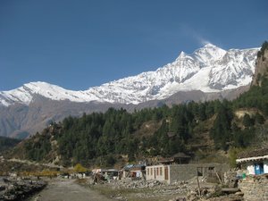 130. The Dhaulagiri Range above Larjung, Day 8, The Annapurna Circuit