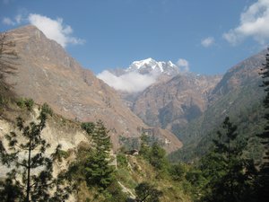 144. The Annapurna Range between Larjung and Ghasa, Day 8, The Annapurna Circuit