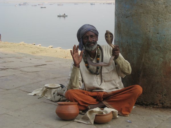 37. A snake charmer, Varanasi Ghats