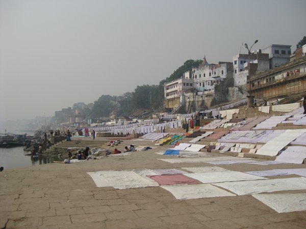 7. Hanging the clothes out to dry, Varanasi Ghats