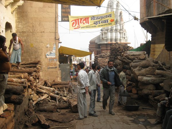 14. Piles of wood for sale in the Burning Ghat, Varanasi