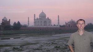 27. In front of the Taj Mahal at sunset, Agra