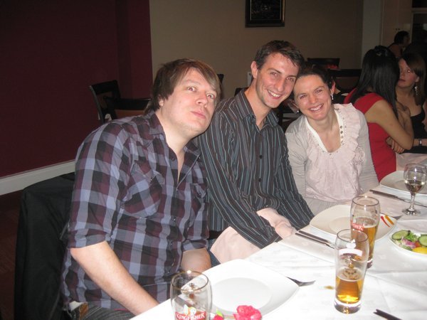 50. Dave, Simon and Rachel at the Christmas meal Prudhoe