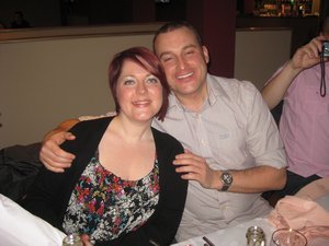 46. Jo and Paul at the Christmas meal, Prudhoe