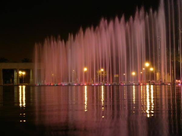The Garden Fountain at Night
