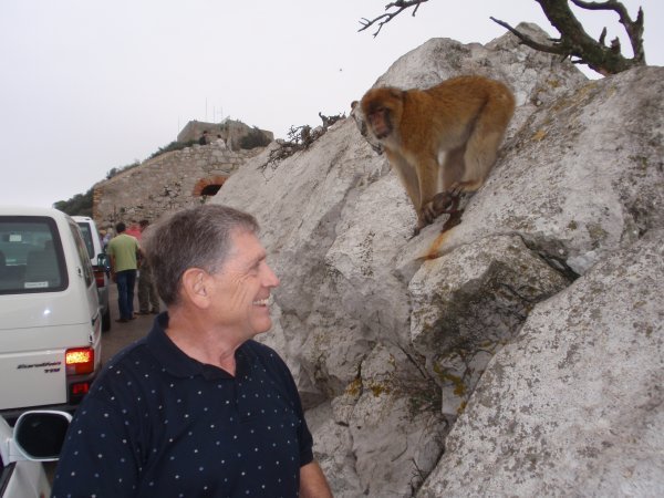 Greg with a monkey