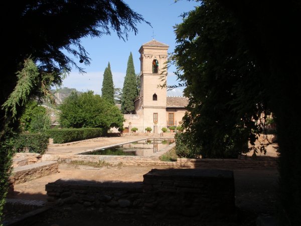 A view of a building in the Alhambra