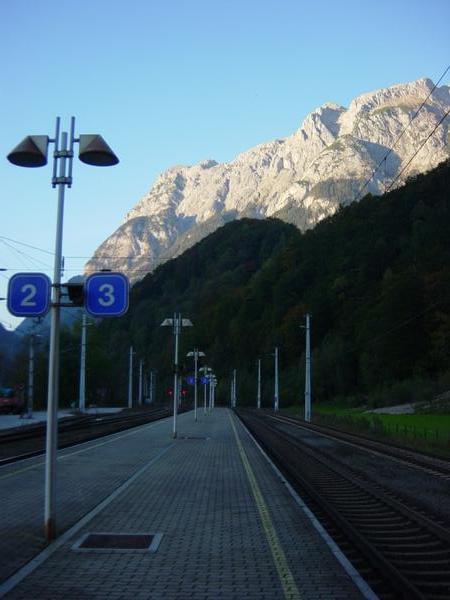 view from the train platform