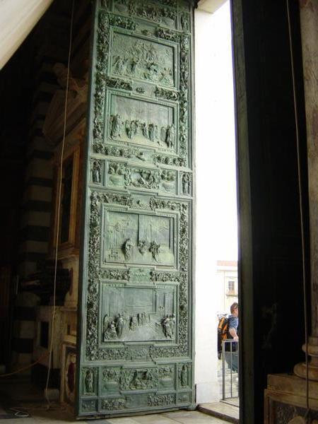 Carved door of the cathedral