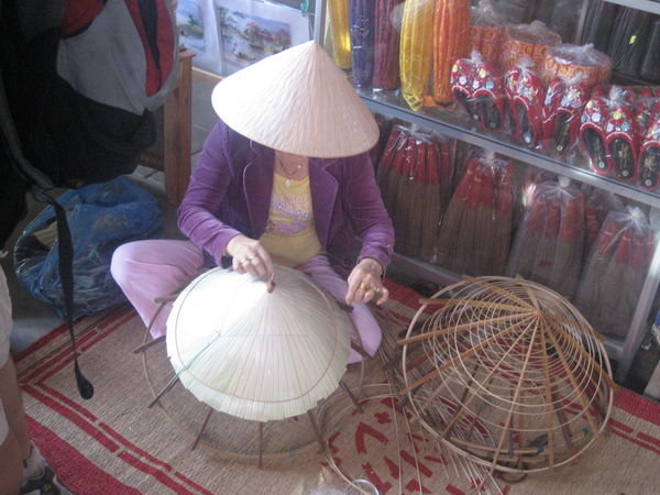 Traditional cone hat making in Hue