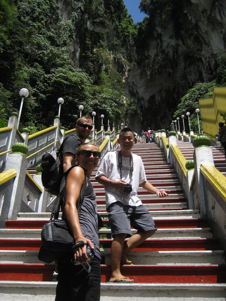 Walking the 272 stairs to the Batu Caves