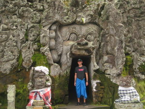 Jeff at the entrance of Goa Gajah