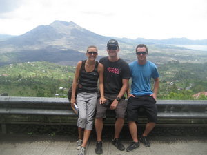 The trio with Gunung Batur