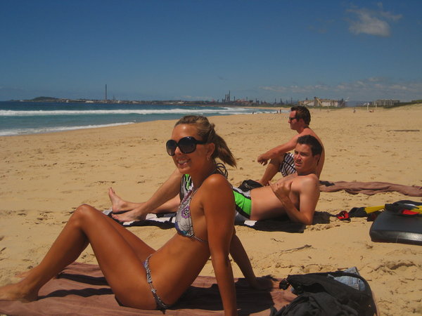 On the beach in Wollongong