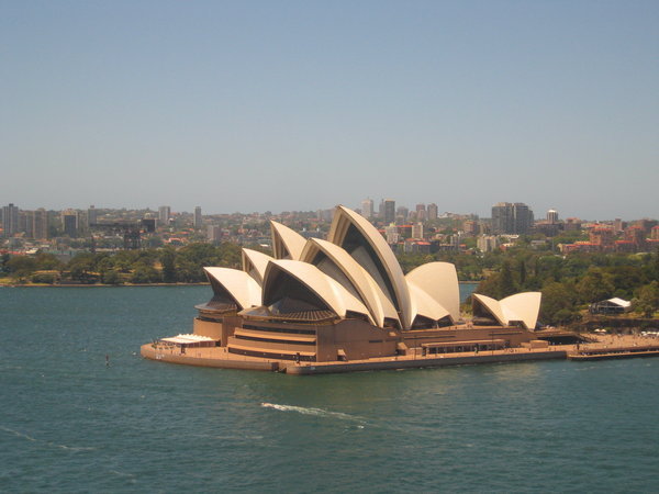 The Sydney Opera House from the Harbour Bridge