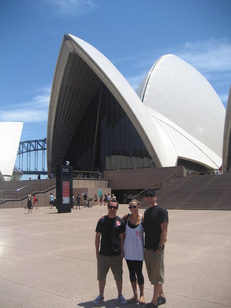 The trio in front of the opera house