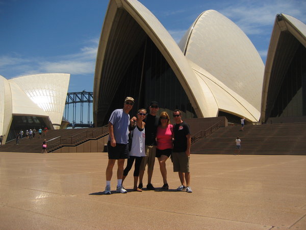 The whole crew with the opera house