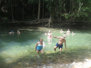 Swimming in a water hole in Cape Tribulation