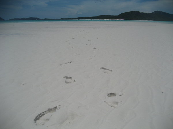 Jeff and I's footprints at the beach