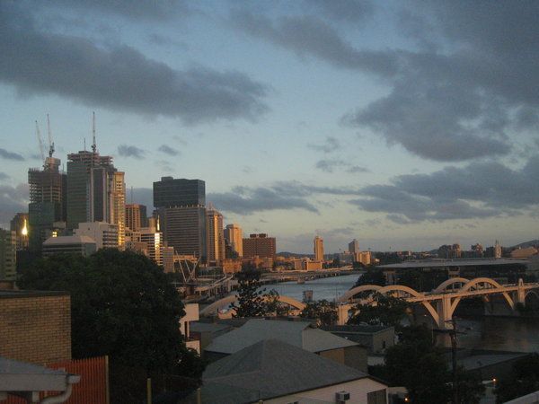 Brisbane from the balcony of our hostel