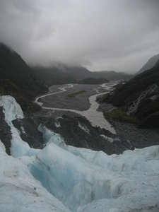 Looking back to the valley from the glacier