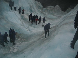Me climbing up one of the ice fields