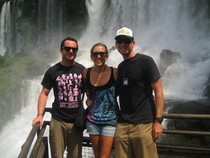 The trio with the falls
