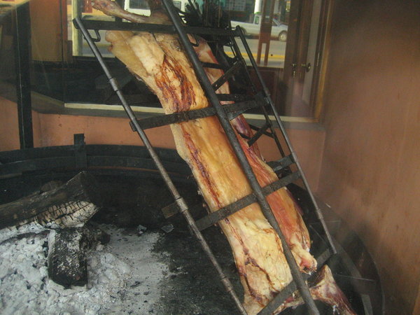 Lamb meat roasting in El Calafate