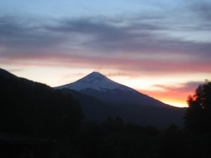 Sun setting of the volcano