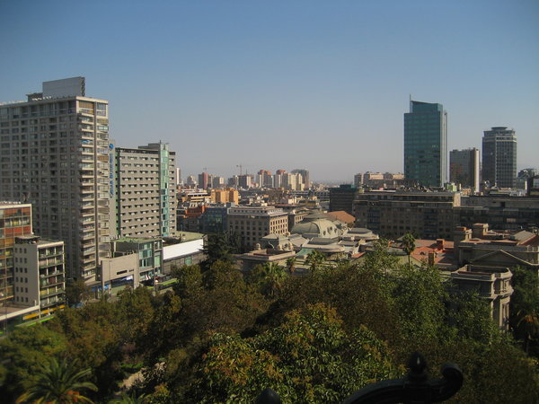 The view of Santiago from the park