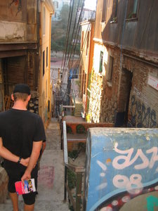 Jeff walking one of the small alleys