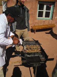 Local guy preparing our kebabs
