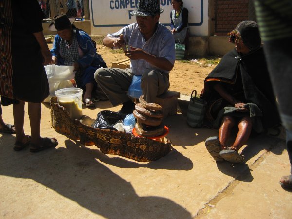 A man selling snake oil