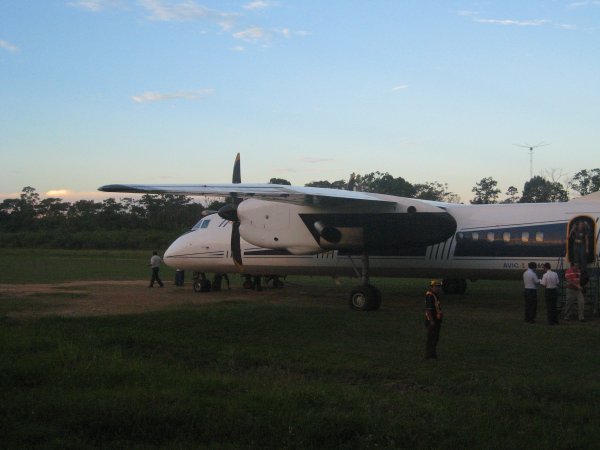 Our plane arriving in Rurrenabaque