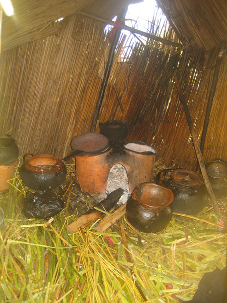 Inside the huts