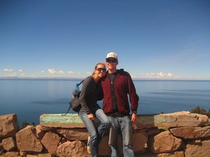 Jeff and I with Lake Titicaca in the background