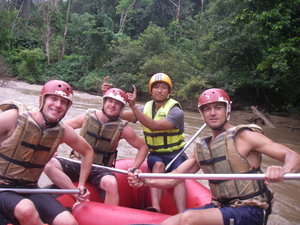 The rafting guide and the rafting guys