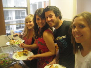 lisa, steph, ben, krista and our welcoming feast