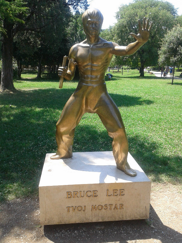 Bruce Lee statue in Mostar