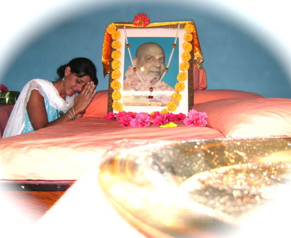 Paying Respect-Sivananda's Bed